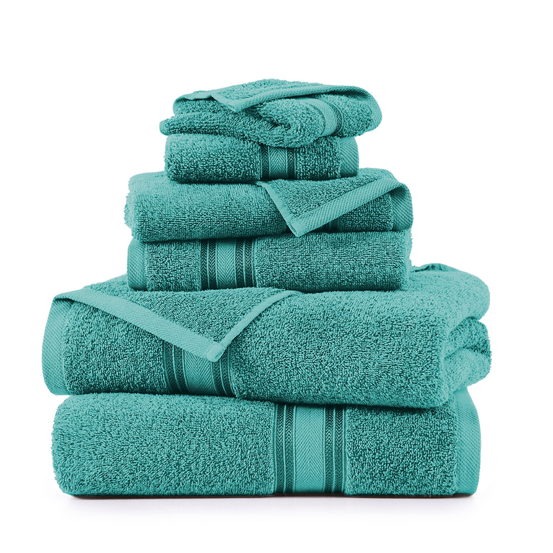 6 Piece Cotton Towel Set 550GSM - Teal